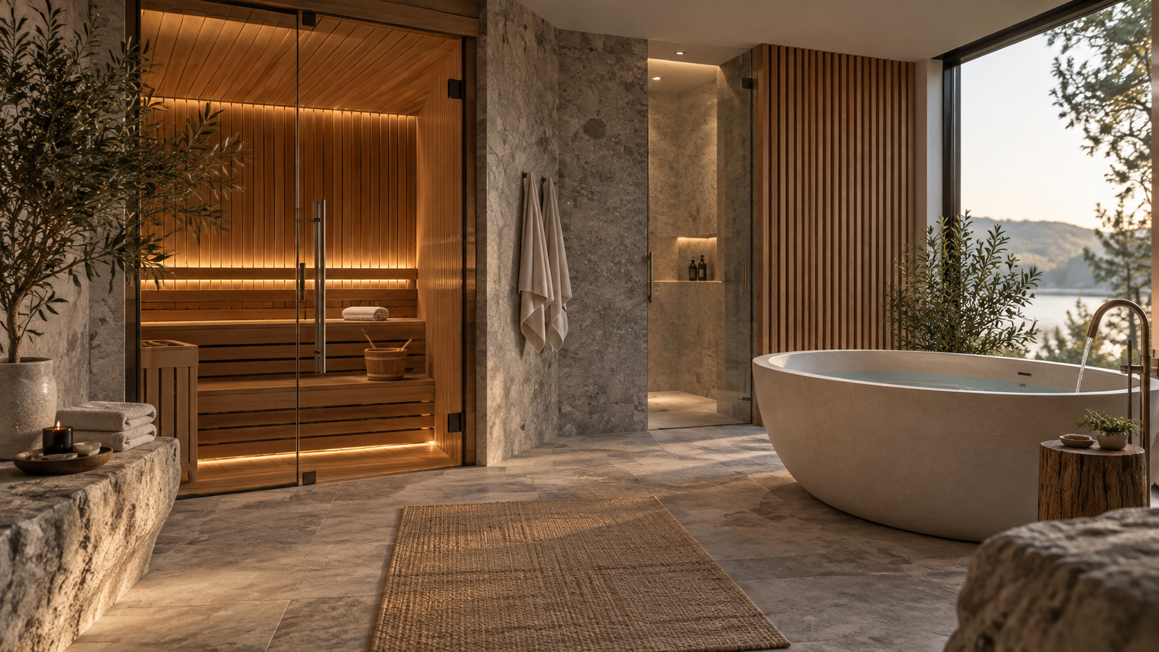 Spa e Wellness Room em Casa (Projeto Alto Padrão 2026): Sauna, Banheira de Imersão e Climatização com Materiais Naturais