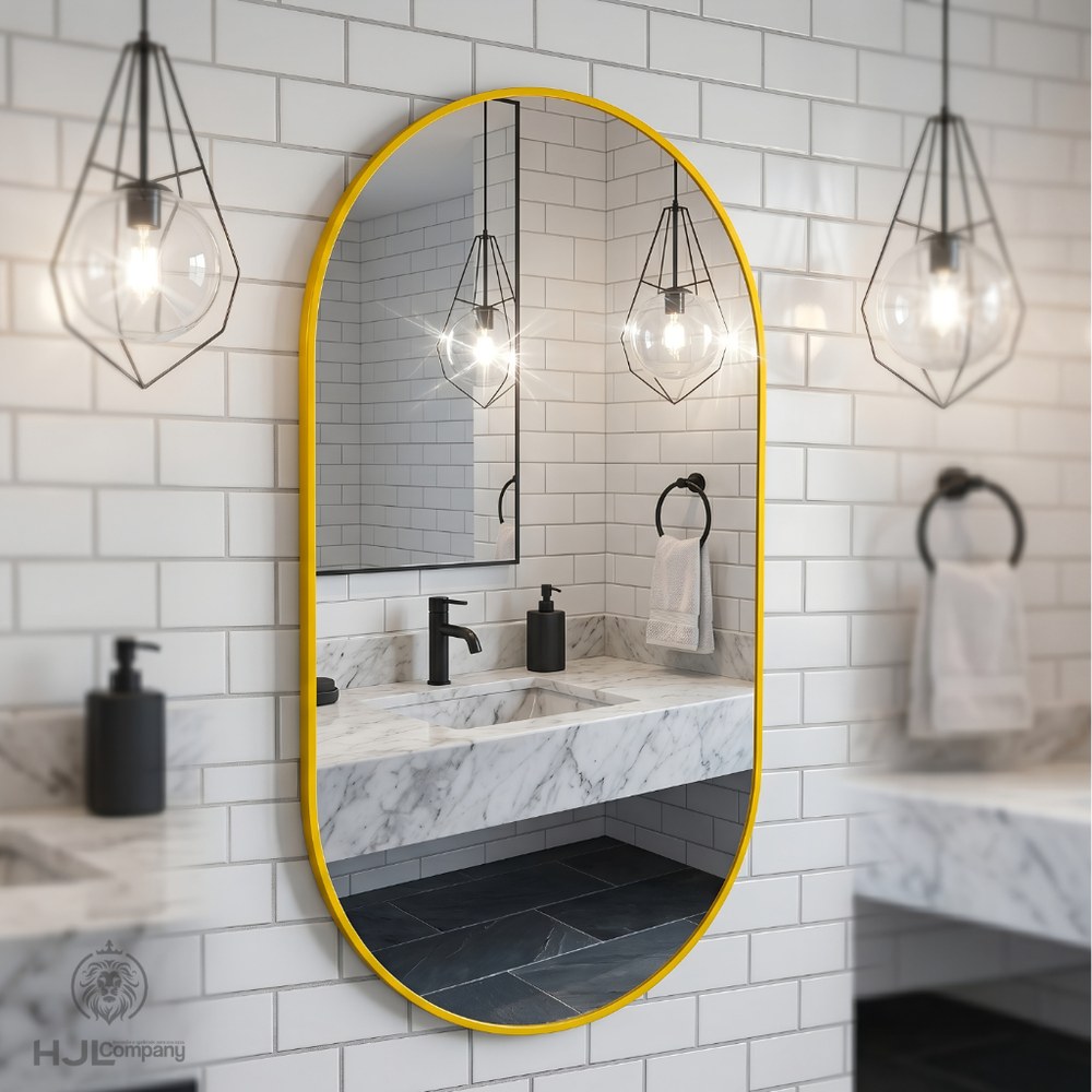 Espelho Oval Grande com Moldura — Decoração Moderna para Quarto, Sala e Banheiro